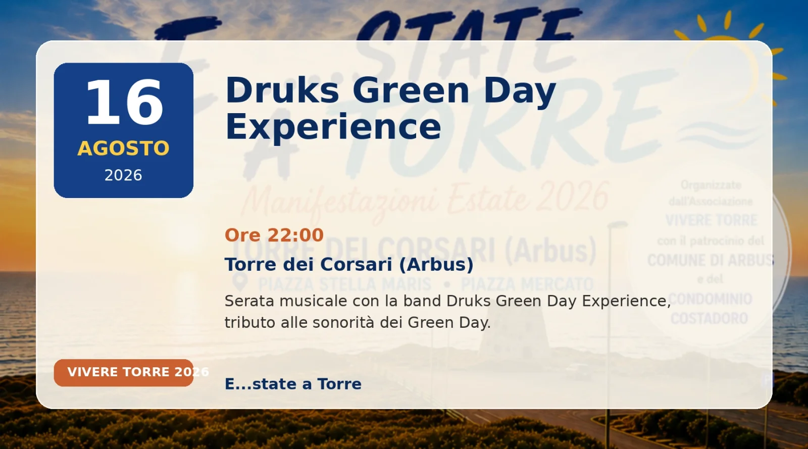 Druks Green Day Experience - evento a Torre dei Corsari il 16 agosto 2026
